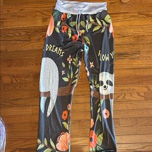 Floral Sloth Print Pajama Pants